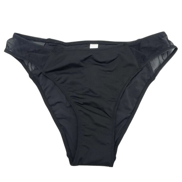 NWT Solid & Striped The Emily Mesh Bikini Bottom Black Size Large Swim Bottoms - Picture 1 of 12